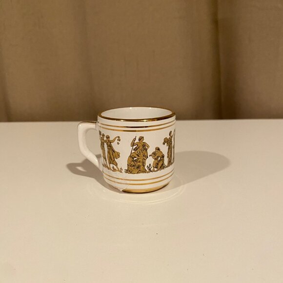 Vintage Neofitou Keramik 24k Gold Espresso Cup Handmade in Greece 2" Tall - Picture 3 of 7